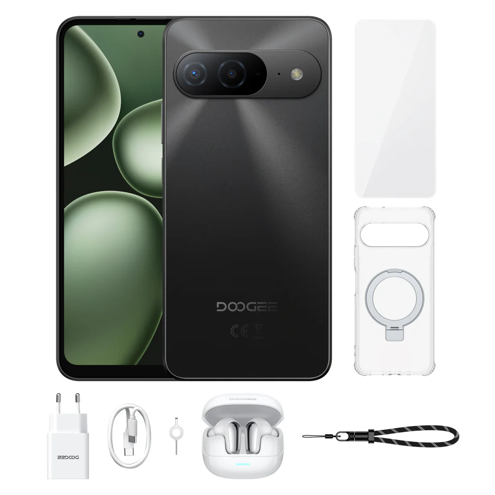 Telefoane Rezistente - Telefon Mobil DOOGEE B10 VIP, Negru, 4G LTE, Ecran 6.6" FHD+, 48GB RAM (6GB + 42GB extensibili), 256GB ROM, Procesor Helio G100, Baterie 7600mAh 33W, Cameră 64MP, Android 16, Dual SIM