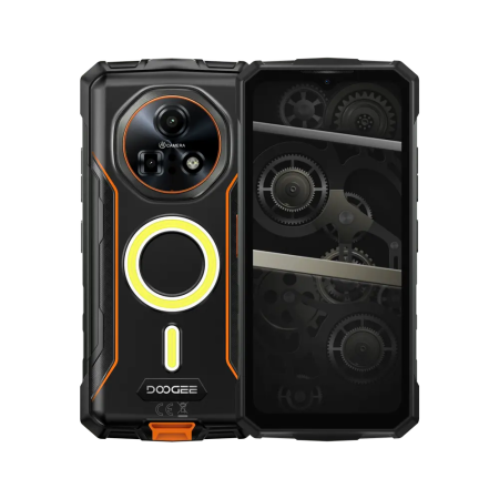 Telefoane Rezistente - Telefon mobil Doogee Fire 7 Pro, Portocaliu, 5G, Walkie Talkie Bluetooth, 6.6" FHD+ IPS 90Hz, 32GB RAM (8GB+24GB extensibili), 256GB ROM, Android 15, Dimensity 6300, 13000mAh, Functii AI, Dual SIM