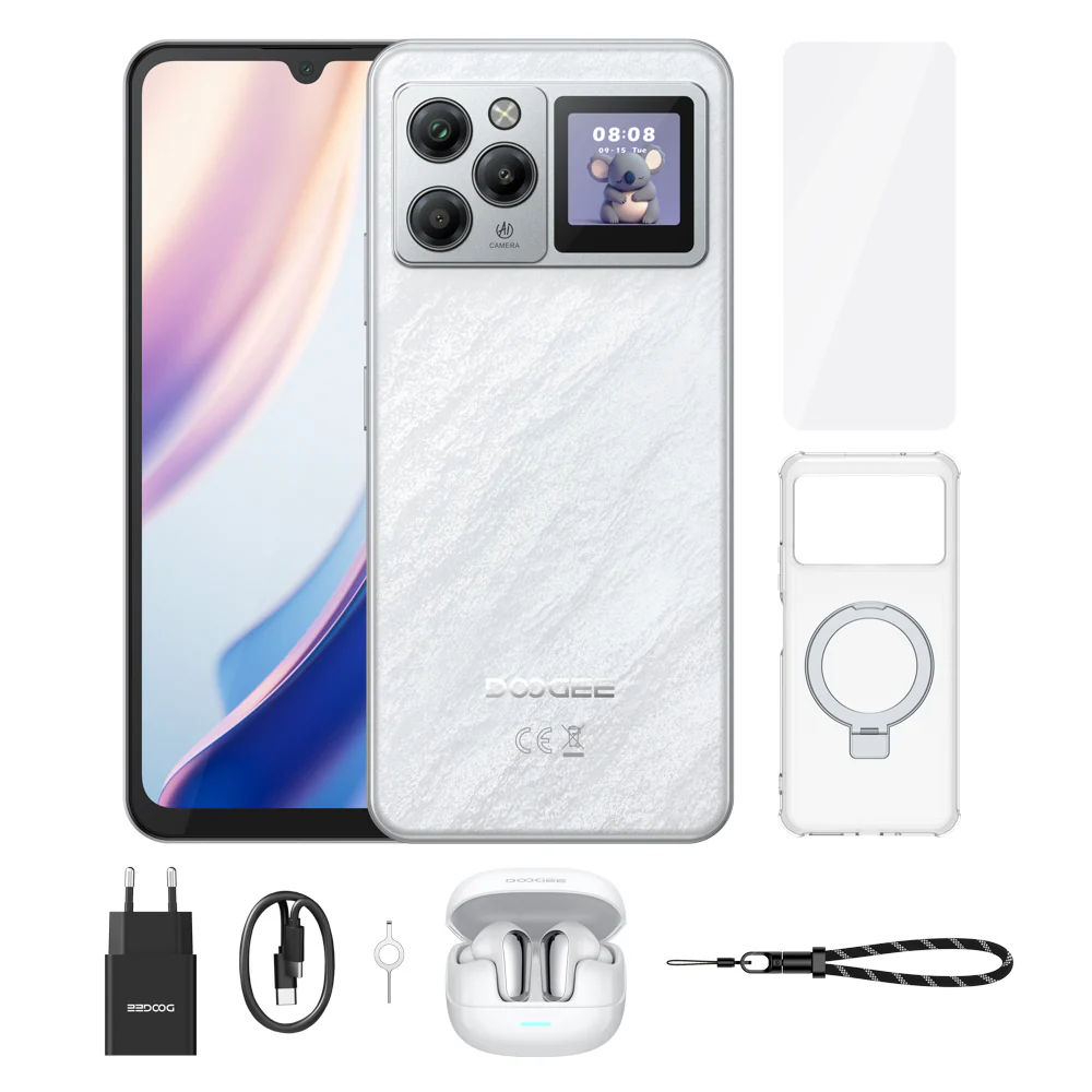 Telefoane Rezistente - Telefon Mobil DOOGEE M30 Pro VIP Rugged, Alb, 4G, Ecran 6.88" 120Hz + Display secundar 1.3", 64GB RAM (8GB + 56GB extensibili), 256GB, Cameră 64MP, Baterie 8000mAh, Android 16, NFC, Dual SIM
