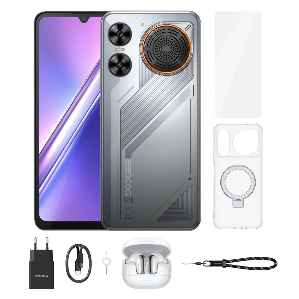 Telefoane Rezistente - Telefon Mobil Doogee M30 VIP, Argintiu, 4G, 6.88" HD+ IPS 120Hz, 48GB RAM (6GB + 42GB extensibili), 256GB ROM, 64MP + 20MP, Android 16, Unisoc T7280 Octa-Core, NFC, 8000mAh, 33W, Dual Sim