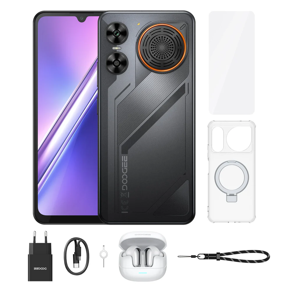 Telefoane Rezistente - Telefon Mobil Doogee M30 VIP, Negru, 4G, 6.88" HD+ IPS 120Hz, 48GB RAM (6GB + 42GB extensibili), 256GB ROM, 64MP + 20MP, Android 16, Unisoc T7280 Octa-Core, NFC, 8000mAh, 33W, Difuzor 135dB, Dual SIM