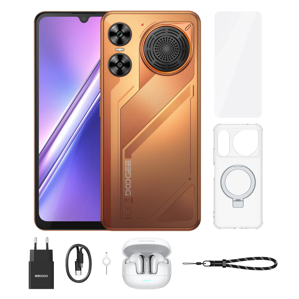 Telefoane Rezistente - Telefon Mobil Doogee M30 VIP, Portocaliu, 4G, 6.88" HD+ IPS 120Hz, 48GB RAM (6GB + 42GB extensibili), 256GB ROM, 64MP + 20MP, Android 16, Unisoc T7280 Octa-Core, NFC, 8000mAh, 33W, Dual Sim