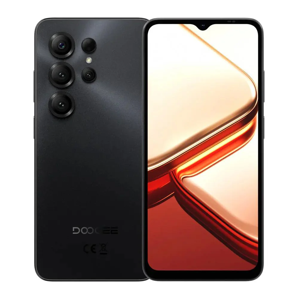 Phone Manufacturers - DOOGEE Note 56X Pro Edition Smartphone, Black, 4G, 6.56" 90Hz, 32GB RAM (4GB + 28GB expandable), 128GB, 13MP + 8MP Camera, Unisoc T7225, Android 16, NFC, 6150mAh, Dual SIM