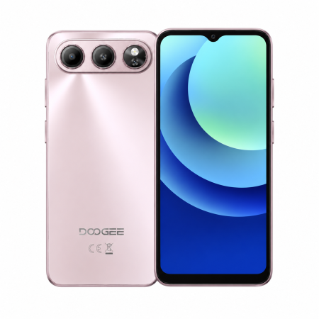 Phone - DOOGEE Note 60 Mobile Phone, Pink, 4G LTE, NFC, 6.56” HD+ 90Hz, 32GB RAM (3GB + 29GB Extended), 128GB ROM, Unisoc T7225, 6150mAh, 13MP Camera, Android 16, Dual SIM