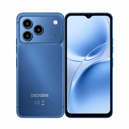 Phone - DOOGEE Note57 Pro Mobile Phone, Blue, 4G LTE, NFC, 6.56” HD+ IPS 90Hz, 24GB RAM (3GB + 21GB Extended), 128GB ROM, Unisoc T7225, 6150mAh, 13MP Camera, Android 16, Dual SIM