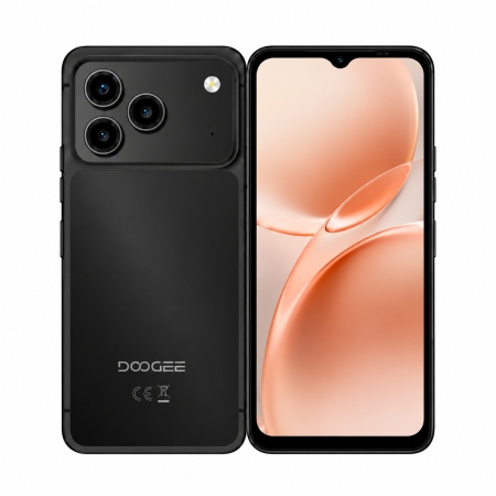 Phone - DOOGEE Note57 Pro Mobile Phone, Black, 4G LTE, NFC, 6.56” HD+ IPS 90Hz, 24GB RAM (3GB + 21GB Extended), 128GB ROM, Unisoc T7225, 6150mAh, 13MP Camera, Android 16, Dual SIM