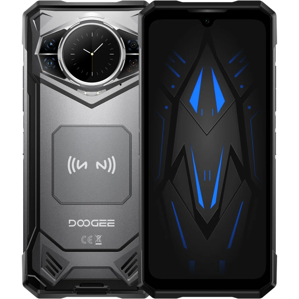 Telefoane Rezistente - Telefon Mobil DOOGEE S200E, Gri, 5G, Ecran Secundar AMOLED 1.32", 6.72" FHD+ 120Hz, 48GB RAM (8GB + 40GB extensibili), 256GB ROM, 100MP + Night Vision 20MP, Android 16, 10100mAh, Dual SIM