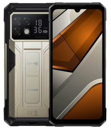 Telefoane Rezistente - Telefon Mobil Doogee S200 Max, Auriu, 5G, 6.72" FHD+ IPS, 36GB RAM (16GB + 20GB Extensibili), 512 GB, 108 MP, Android 15, Dimensity 7050, Ecran Secundar Spate, Night Vision, 22000mAh, 66W, Dual SIM