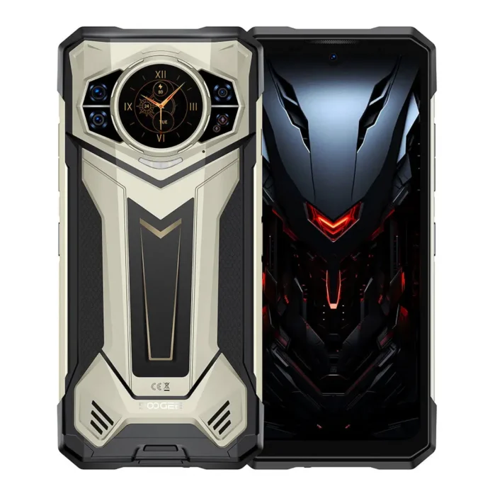 News - Doogee S200 Plus Mobile Phone, Gold, 5G, 6.72" IPS FHD+ & 1.32" AMOLED, 36GB RAM (16GB+20GB expandable), 512GB ROM, 100MP AI Triple Camera, Android 14, Dimensity 7300, 10100mAh, 33W, Dual SIM