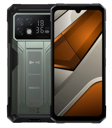 Telefoane Rezistente - Telefon Mobil Doogee S200 Max, Gri, 5G, 6.72" FHD+ IPS, 36GB RAM (16GB + 20GB Extensibili), 512 GB, 108 MP, Android 15, Dimensity 7050, Ecran Secundar Spate, Night Vision, 22000mAh, 66W, Dual SIM