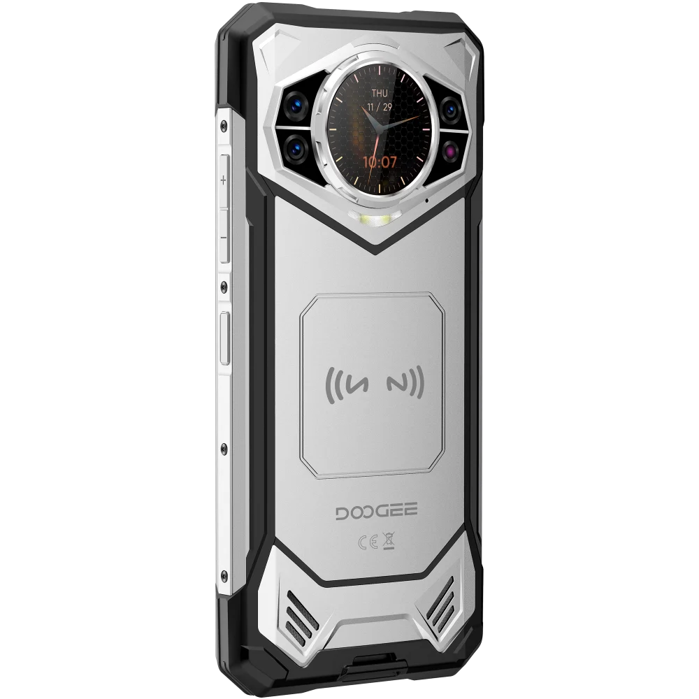 DOOGEE S200E Mobile Phone, Silver, 5G, 1.32" AMOLED Secondary Display, 6.72" FHD+ 120Hz, 48GB RAM (8GB + 40GB Extended), 256GB ROM, 100MP + 20MP Night Vision, Android 16, 10100mAh, Dual SIM [5]