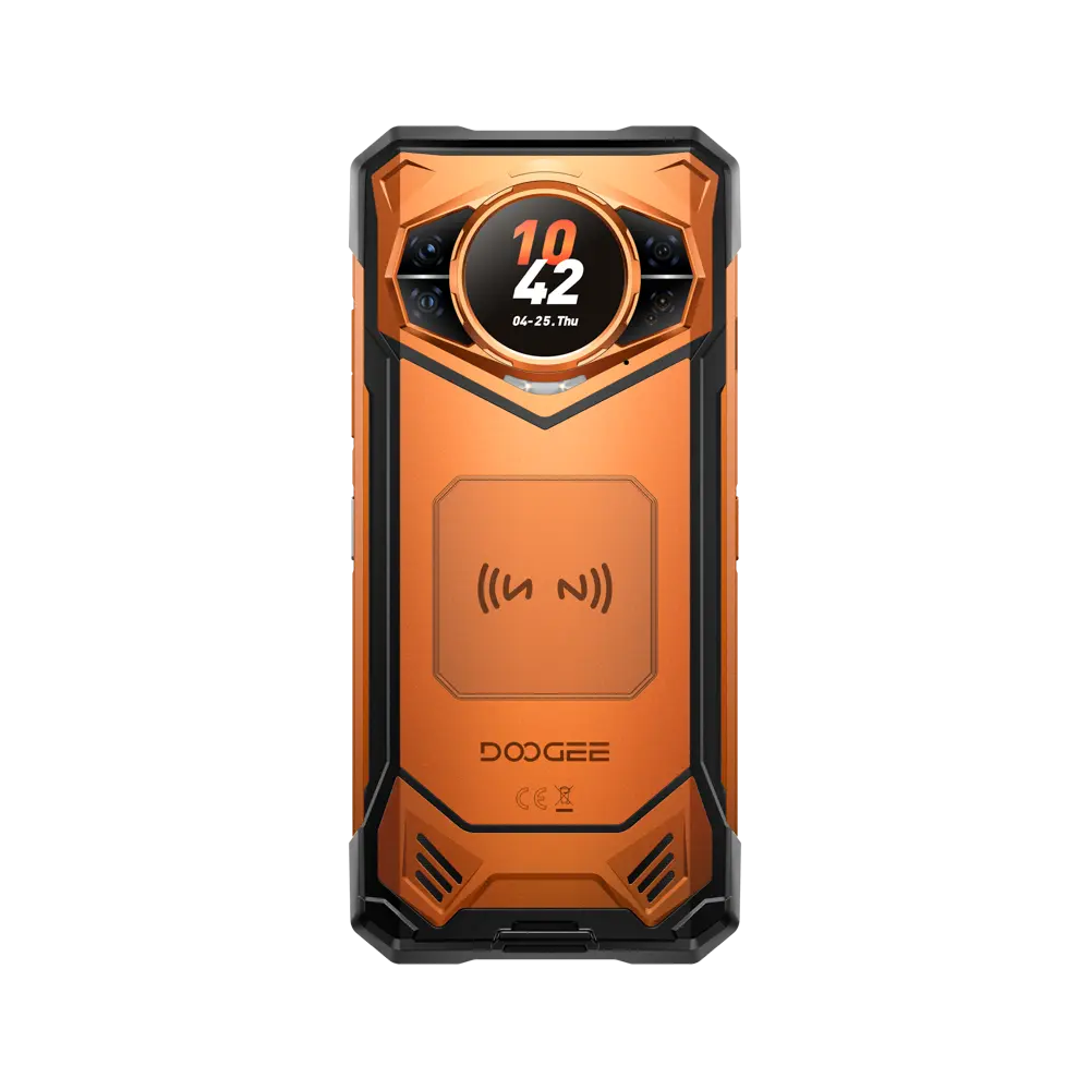DOOGEE S200E Mobile Phone, Orange, 5G, 1.32" AMOLED Secondary Display, 6.72" FHD+ 120Hz, 48GB RAM (8GB + 40GB Extended), 256GB ROM, 100MP + 20MP Night Vision, Android 16, 10100mAh, Dual SIM [1]