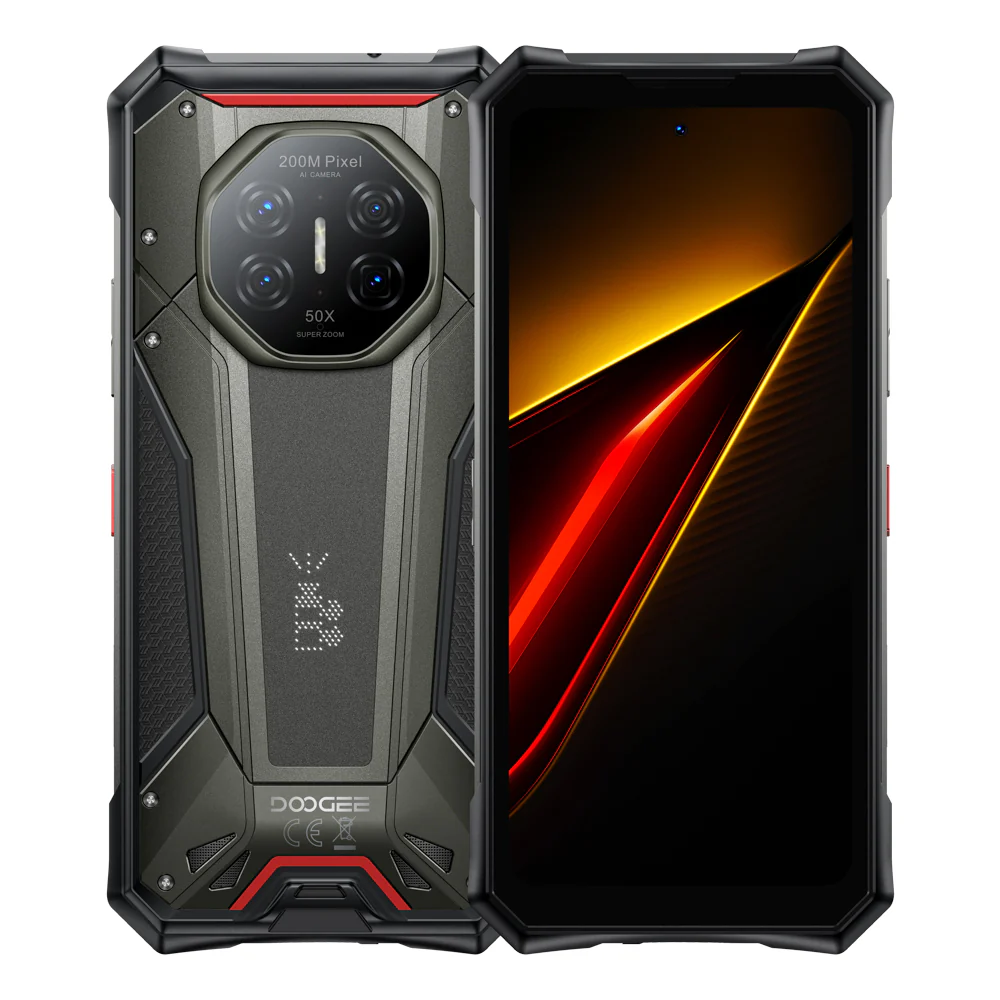 Telefoane Rezistente - Telefon Mobil DOOGEE S300 Plus, Gri, 5G, 200MP + 64MP Night Vision, 6.78" 120Hz, 48GB RAM (12GB + 36GB extensibili), 1TB, Dimensity 8300, Android 16, NFC, 11000mAh, Dual SIM