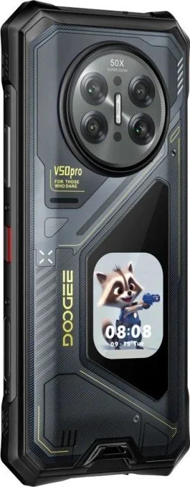 Telefon Mobil DOOGEE V50 Pro, Negru, 5G, 6.78" FHD+ 120Hz, 52GB RAM (16GB + 36GB extensibili), 512GB, Cameră 200MP + 64MP Night Vision, Ecran secundar AMOLED 2.06", Android 16, 11000mAh, Dual SIM [1]