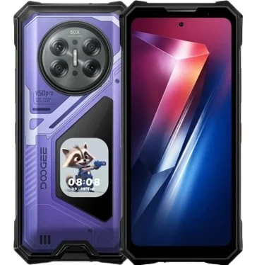 Telefoane Rezistente - Telefon Mobil DOOGEE V50 Pro,Violet, 5G, 6.78" FHD+ 120Hz, 48GB RAM (12GB + 36GB extensibili), 512GB, Cameră 200MP + 64MP Night Vision, Ecran secundar AMOLED 2.06", Android 16, 11000mAh, Dual SIM