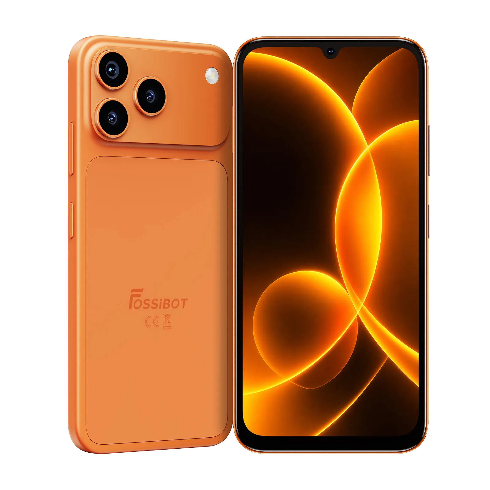 FOSSiBOT C17 Mobiltelefon, Narancssárga, 4G LTE, 6.9” HD+ 120Hz, 16GB RAM (4GB + 12GB Bővített), 128GB ROM, Unisoc T615, 5000mAh, 16MP AI Kamera, Fosi AI, Gemini AI, Android 16, Dual SIM [1]
