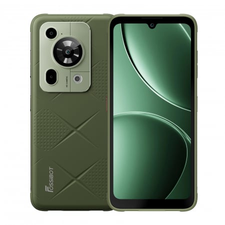 Telefoane (Smartphone) 5G - Telefon mobil FOSSiBOT F112 Pro 5G, Verde, 6.88” HD+ IPS, 24GB RAM(8GB+16GB extensibili), 256GB ROM, Android 14, Incarcare inversa, 50MP+16MP, 18W, Dual SIM Hybrid