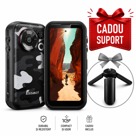Telefoane Rezistente - Telefon Mobil FOSSiBOT F116 Pro Negru, 5G, 4.05" 120Hz, 36GB RAM (12GB+24GB extensibili) 256GB ROM, MediaTek Dimensity 7300, Cameră 48MP Ultra-Wide, 3700mAh, Încărcare 33W, Dual SIM