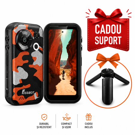 Telefoane Rezistente - Telefon Mobil FOSSiBOT F116 Pro Portocaliu, 5G, 4.05" 120Hz, 36GB RAM (12GB+24GB extensibili) 256GB ROM, MediaTek Dimensity 7300, Cameră 48MP Ultra-Wide, 3700mAh, Încărcare 33W, Dual SIM