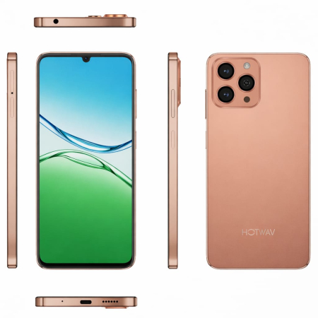 Telefoane - Telefon Mobil HOTWAV A16 Pro Max, Auriu, 4G LTE, Ecran 6.75" HD+, 12GB RAM (3GB + 9GB extensibili), 64GB, Android 15, 5160mAh, Dual SIM