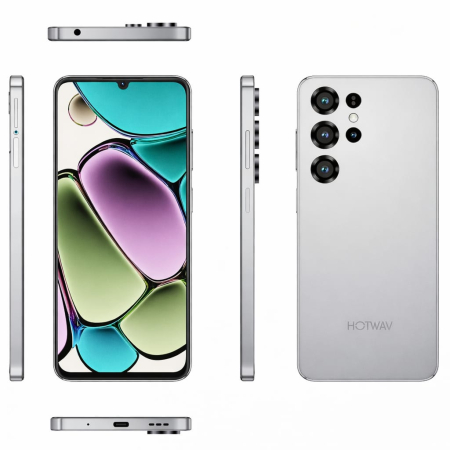 Telefoane smart - Telefon Mobil HOTWAV A25 Ultra, Alb, 4G LTE, Ecran 6.75" HD+, 12GB RAM (3GB + 9GB extensibili), 64GB, Android 15, 5160mAh, Dual SIM, NFC