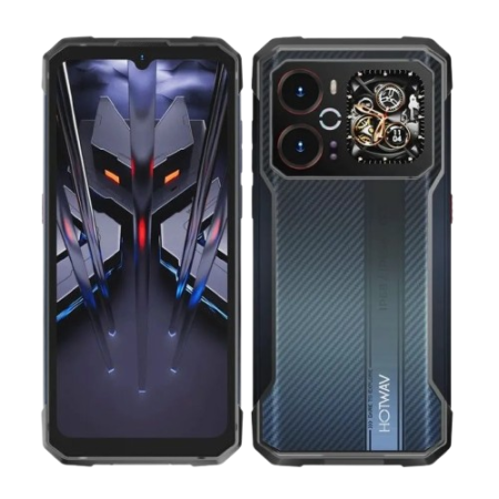 Phone - HOTWAV Cyber 18 Smartphone, Blue, 4G LTE, 6.75" 120Hz, 20GB RAM (8GB + 12GB expandable), 256GB, 64MP + 16MP Camera, Android 16, NFC, 6200mAh Battery