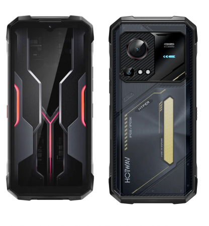 Telefoane Rezistente - Telefon Mobil HOTWAV Hyper 7S, Galben, 5G, 6.6″ HD+ IPS 120 Hz, 16GB (4 GB+12 GB Extensibili), 256 GB ROM, 21 MP, Android 15, Unisoc T8200, Camping Light & RGB, 10800 mAh, 20 W, Dual SIM