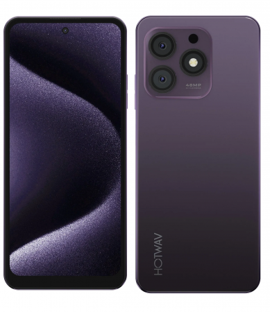 Telefoane - Telefon Mobil HOTWAV Note 13 Max, Mov, 4G, 6.8" HD+, 16GB RAM (6GB + 10GB extensibili), 256GB ROM, 48MP, Android 14, Unisoc T606, 5160mAh, 10W, Face ID, Dual SIM