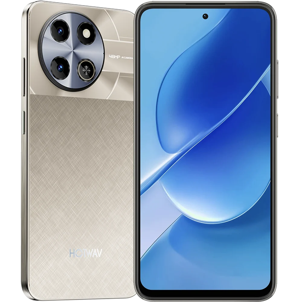 Phone - HOTWAV Note 18 GT Smartphone, Gold, 4G, 7.2" HD+, 20GB RAM (8GB + 12GB Extended), 256GB ROM, Unisoc T7250, 6200mAh, 20W Fast Charge, 48MP, NFC, Android 15, Dual SIM