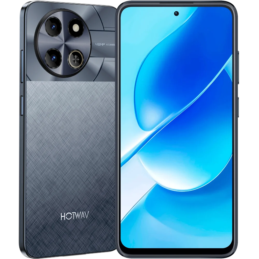 Phone - HOTWAV Note 18 GT Smartphone, Black, 4G, 7.2" HD+, 20GB RAM (8GB + 12GB Extended), 256GB ROM, Unisoc T7250, 6200mAh, 20W Fast Charge, 48MP, NFC, Android 15, Dual SIM
