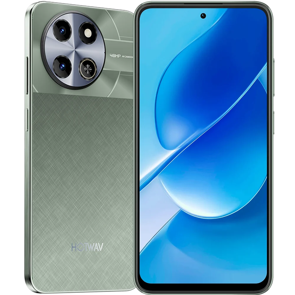 Phone - HOTWAV Note 18 GT Smartphone, Green, 4G, 7.2" HD+, 20GB RAM (8GB + 12GB Extended), 256GB ROM, Unisoc T7250, 6200mAh, 20W Fast Charge, 48MP, NFC, Android 15, Dual SIM