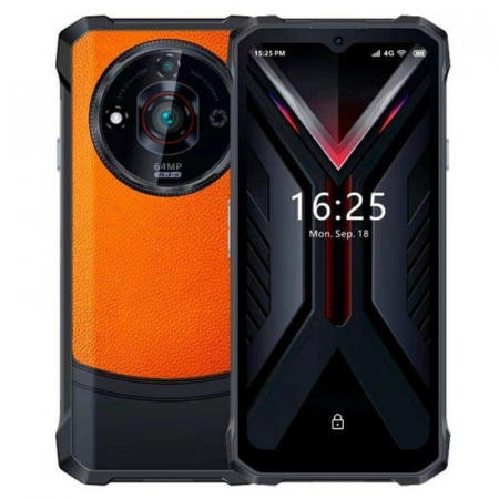 Telefoane - Telefon mobil HOTWAV T7 Pro, Orange, 4G, 6.6" 2K FHD+, 12GB RAM(6GB+6GB extensibili), 256GB ROM, 64MP, Android 13, MT8788 Octa-Core, 6280mAh, NFC, Face ID, Dual SIM