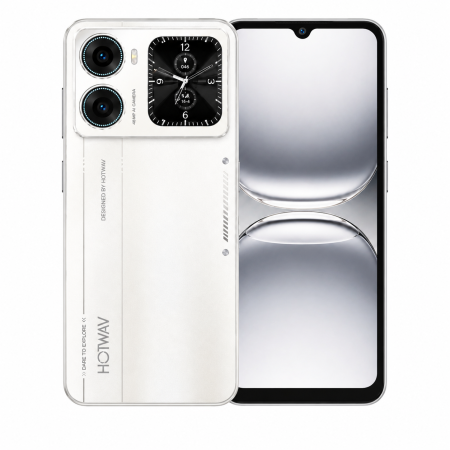 Telefoane - Telefon Mobil HOTWAV X100 GT, Alb, 4G, 6.9" HD+, 20GB RAM (8GB + 12GB extensibili), 256GB, Unisoc T7280, 5160mAh, 20W Fast Charge, Ecran Secundar 2.02", Cameră 48MP, Android 16, NFC, Dual SIM