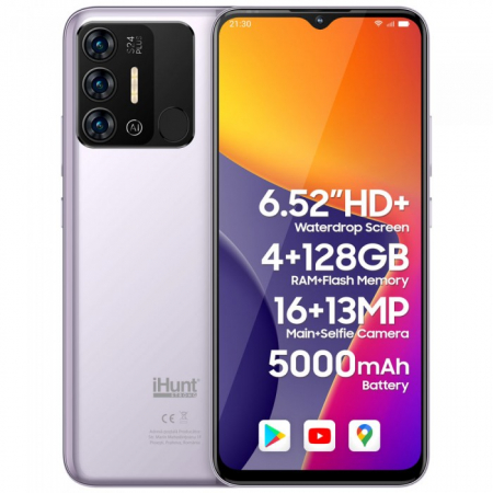 Phone - Mobile phone iHunt S24 Plus, Dual SIM, 128GB, 6.5-inch TFT+ Incell, 4GB RAM, 4G, Lavender