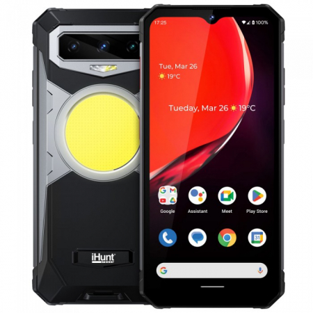 Telefoane mobile iHunt - Telefon mobil iHunt Titan P25000 Xtreme, 20GB RAM+256GB ROM, 108+32 MP Nightvision, 6.58" FHD+ 120 Hz, 16500 mAh, 33W Incarcare rapida, Face ID, Amprenta, OTG, Argintiu