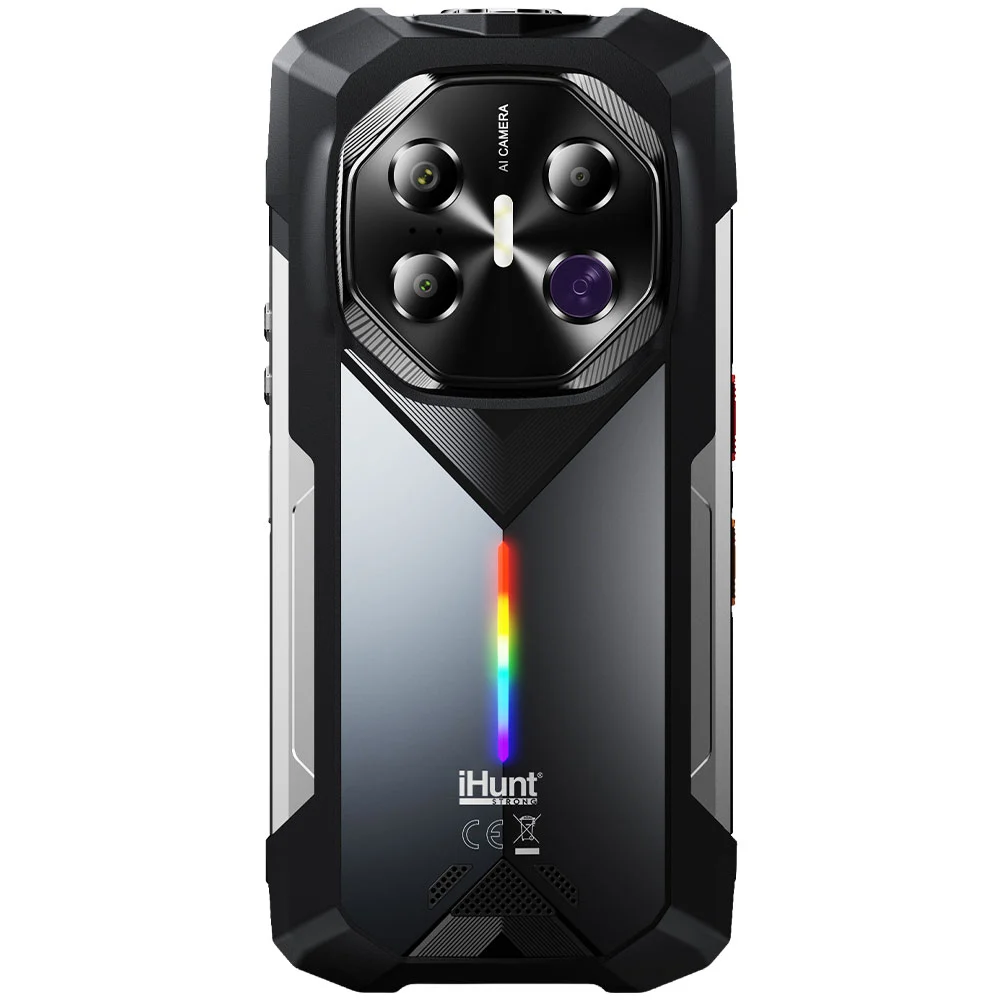 Telefon Mobil iHunt Titan Night Hunter, Negru, 5G, Night Vision 64MP, 6.78" FHD+, 36GB RAM (12GB + 24GB extensibili), 256GB ROM, Dimensity 7050, 50MP, Android 15, 20000mAh, 33W, Dual SIM [5]