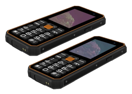 iSEN F1 mobiltelefon, Narancssárga, 4G, 2.4" LCD, 0.3MP hátlapi + 0.08MP előlapi, 48MB RAM, 128MB ROM, Mocor OS, Unisoc T107, IP68, QWERTY, Zseblámpa, 2500mAh, Dual SIM [2]