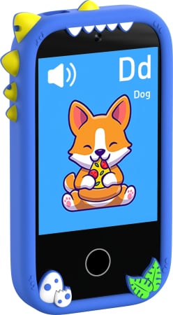 iSEN W5 Gyermek Mobiltelefon, Kék, 2.8" Érintőképernyő, 32GB ROM, Többfunkciós (Fotó, Videó, Játékok, Zene, Oktatás), 30W Pixeles Kamera, 600mAh, DC-5V, Szilikon Tok [4]