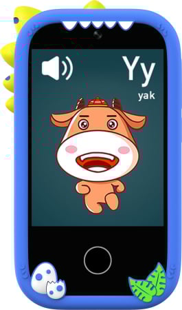 iSEN W5 Gyermek Mobiltelefon, Kék, 2.8" Érintőképernyő, 32GB ROM, Többfunkciós (Fotó, Videó, Játékok, Zene, Oktatás), 30W Pixeles Kamera, 600mAh, DC-5V, Szilikon Tok [12]