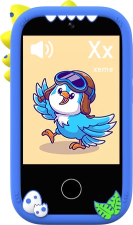 iSEN W5 Gyermek Mobiltelefon, Kék, 2.8" Érintőképernyő, 32GB ROM, Többfunkciós (Fotó, Videó, Játékok, Zene, Oktatás), 30W Pixeles Kamera, 600mAh, DC-5V, Szilikon Tok [13]