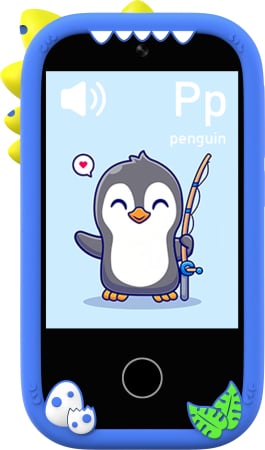 iSEN W5 Gyermek Mobiltelefon, Kék, 2.8" Érintőképernyő, 32GB ROM, Többfunkciós (Fotó, Videó, Játékok, Zene, Oktatás), 30W Pixeles Kamera, 600mAh, DC-5V, Szilikon Tok [15]