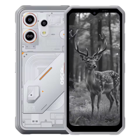 Telefoane - Telefon Mobil OSCAL MARINE 3 Alb, 4G, 6.56" HD+ 90Hz, 24GB RAM (8GB + 16GB Extensibili),  128GB ROM, Cameră Infraroșu Night Vision 13MP, 5000mAh, Android 16, MediaTek Helio G81, NFC, Dual SIM - Copie 
