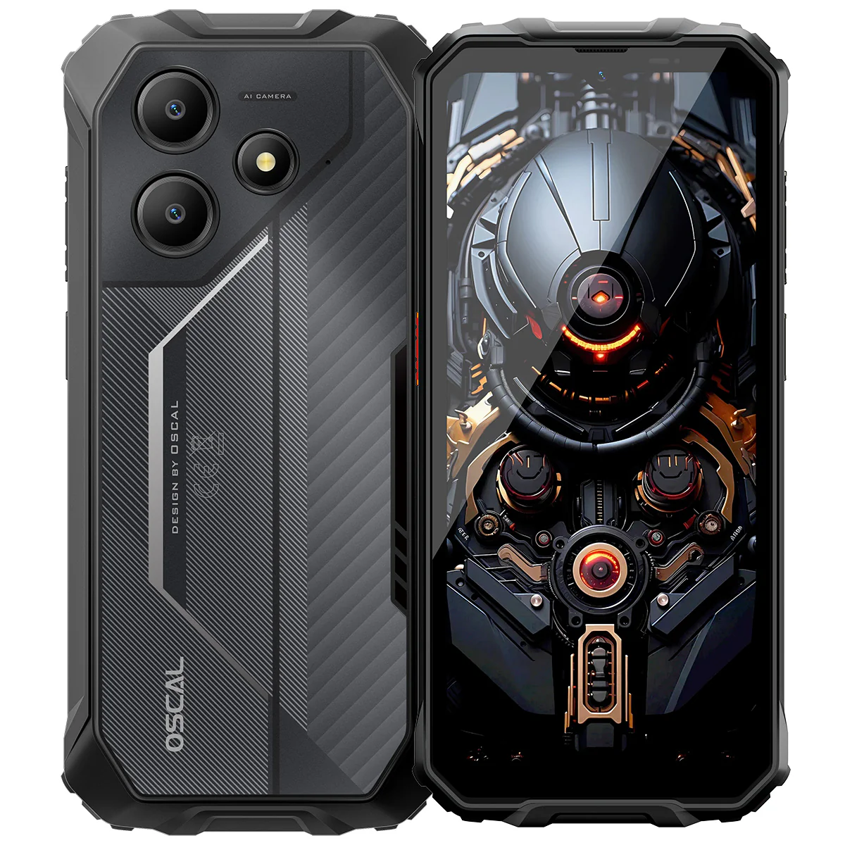 Telefoane Rezistente - Telefon mobil OSCAL MARINE 2, Negru, 4G, 6.56" HD+ 90Hz, 24GB RAM (8GB + 16GB extensibili), 256GB ROM, DokeOS 4.1, Unisoc T615, 11000mAh, 18W, Dual SIM Hybrid