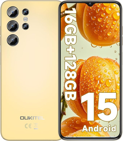 Smartphones - Mobile Phone Oukitel C1, Gold, 4G, 6.52" IPS, 16GB RAM (4GB + 12GB expandable), 128GB ROM, 13MP, Android 15, Unisoc T606, OTG, 5150mAh, 10W, Dual SIM