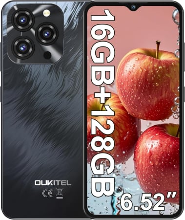 Producatori Telefoane - Mobile Phone Oukitel C3, Black, 4G, 6.52" HD+ 90Hz IPS, 16GB RAM (4GB + 12GB expandable), 128GB ROM, 13MP, Android 14, Unisoc T606, OTG, 5000mAh, 10W, Dual SIM