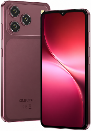 Oukitel C18 Smartphone, Burgundy Red, 4G, 6.52" HD Display, 16GB RAM (4GB + 12GB Extended), 64GB, 13MP Camera, 5000mAh Battery, Android 16, Dual SIM [1]