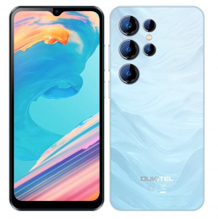Phone - Mobile Phone Oukitel C2, Blue, 4G, 6.52" IPS, 16GB RAM(4GB RAM +12GB Extended), 64GB ROM, 13MP, Android 14, Unisoc T606, OTG, Jack, 5000mAh, Dual SIM