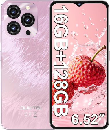 Producatori Telefoane - Telefon Mobil Oukitel C3, Roz, 4G, 6.52" HD+ 90Hz IPS, 16GB RAM (4GB + 12GB extensibili), 128GB ROM, 13MP, Android 14, Unisoc T606, OTG, 5000mAh, 10W, Dual SIM
