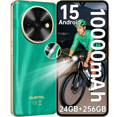 Telefon mobil Oukitel C59 Pro Verde, 4G, 6.88″ HD+ 90Hz, 24GB RAM (8GB+16GB extensibili), 256GB ROM, Cameră 13MP+5MP, Android 15, Unisoc T606 Octa-Core, 10000mAh, Dual SIM [1]