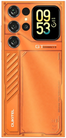 Oukitel C62 GT Mobile Phone, Orange, 4G LTE, 1.81" Secondary Display, Gemini AI, 6.88" 90Hz, 16GB RAM (4GB + 12GB Extended), 128GB ROM, 64MP, Android 16, 5150mAh, Dual SIM [1]